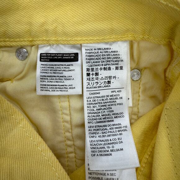 NWT LEVI'S Women's 501 Original High Rise Straight Cropped Jeans 25 X 26 Yellow - Picture 8 of 9